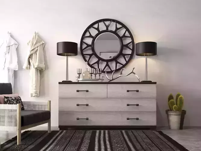 Scandinavian room dresser  2 3D model