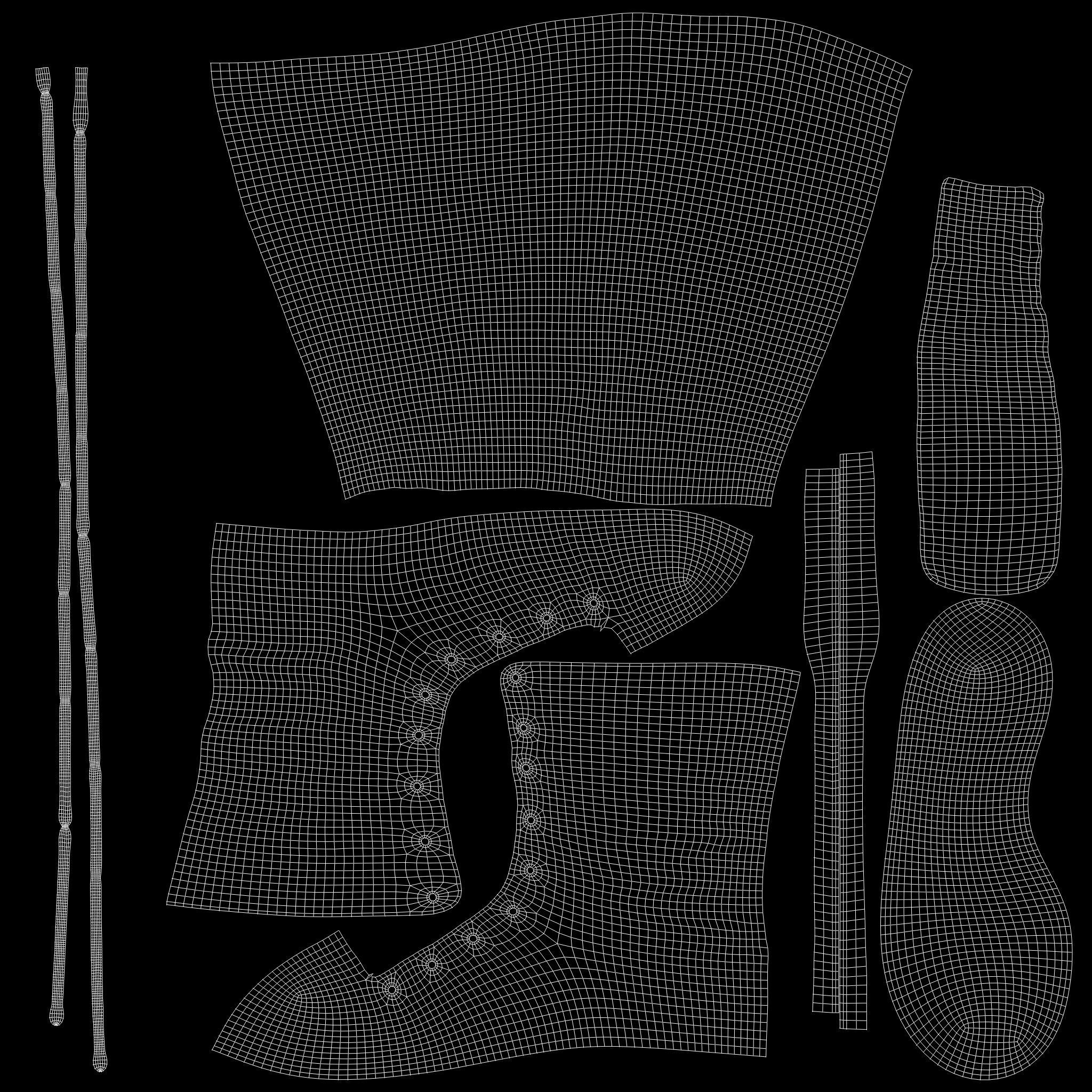 Dystopian Medieval Top Pants Boots Outfit Low-poly 3D model_13