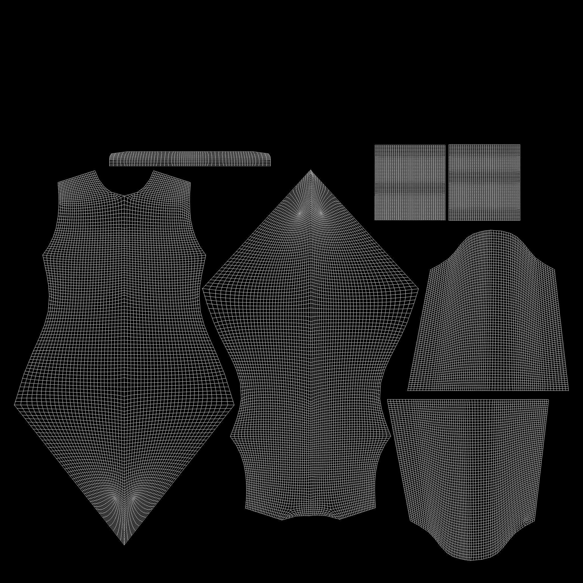 Dystopian Medieval Top Pants Boots Outfit Low-poly 3D model_15