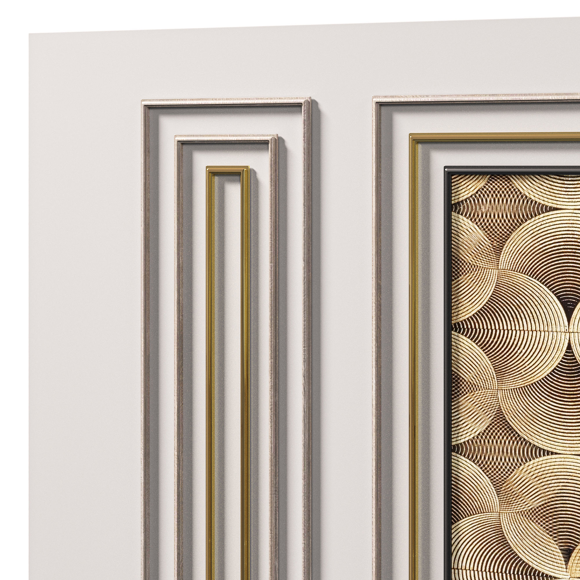 Panel door with gold and panels 3D model_5