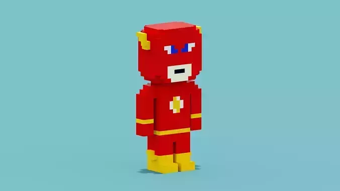 Voxel Flash Low-poly 3D model