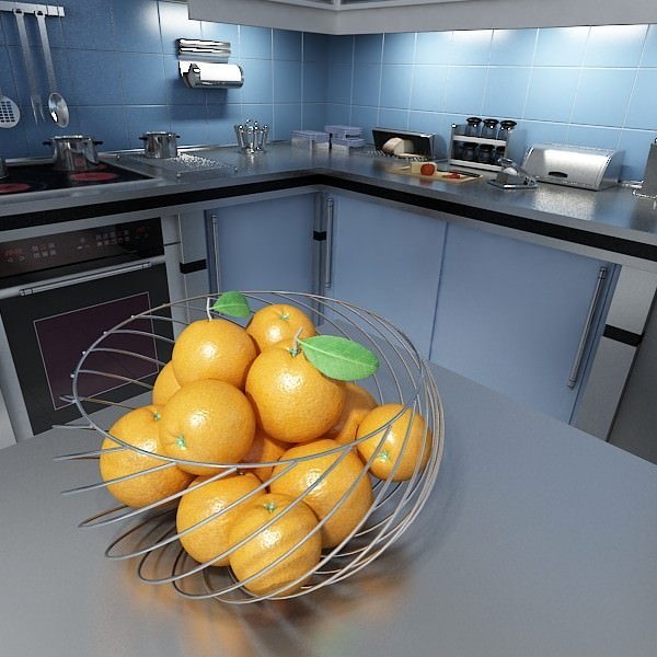 Basket and bowls collection 14 items 3D model_10