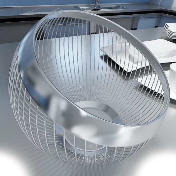 Basket and bowls collection 14 items 3D model_14