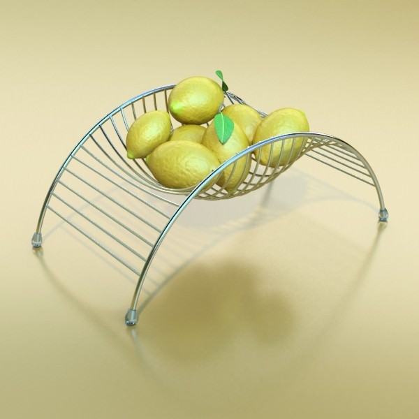 Basket and bowls collection 14 items 3D model_9