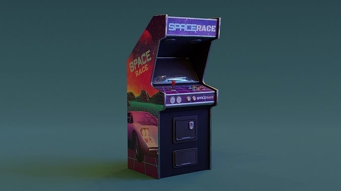 Retro Arcade Machine Low-poly 3D model
