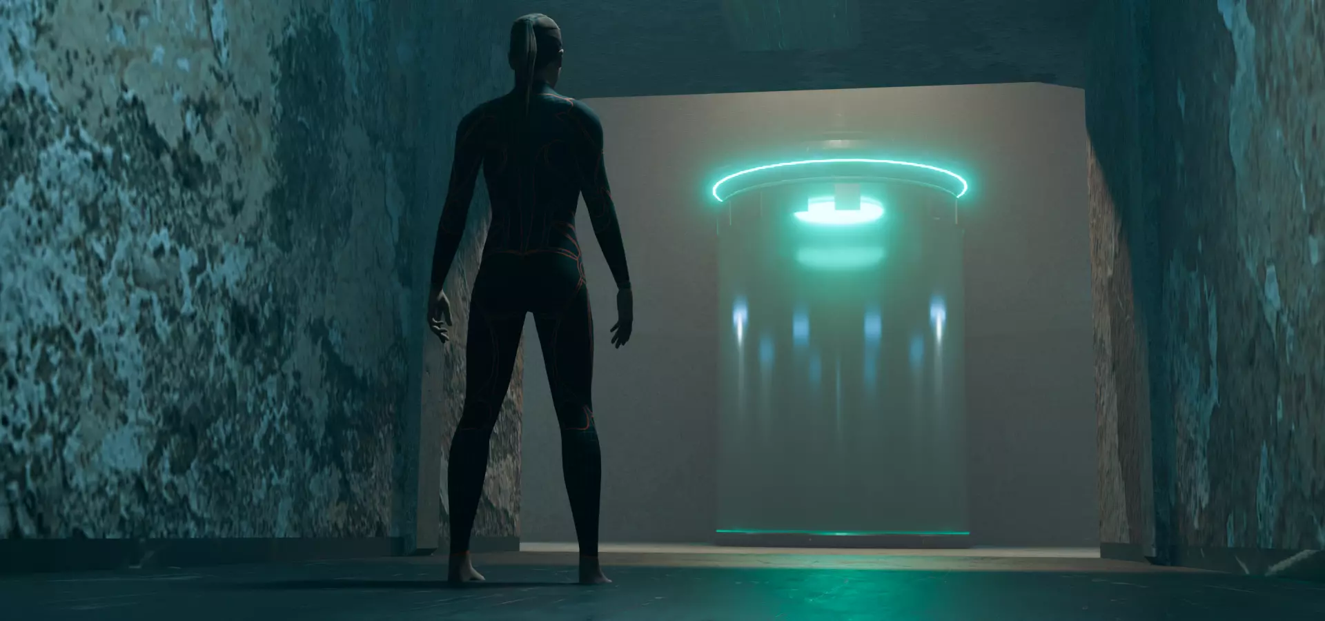 Sci-fi underground Lab Low-poly 3D model_0