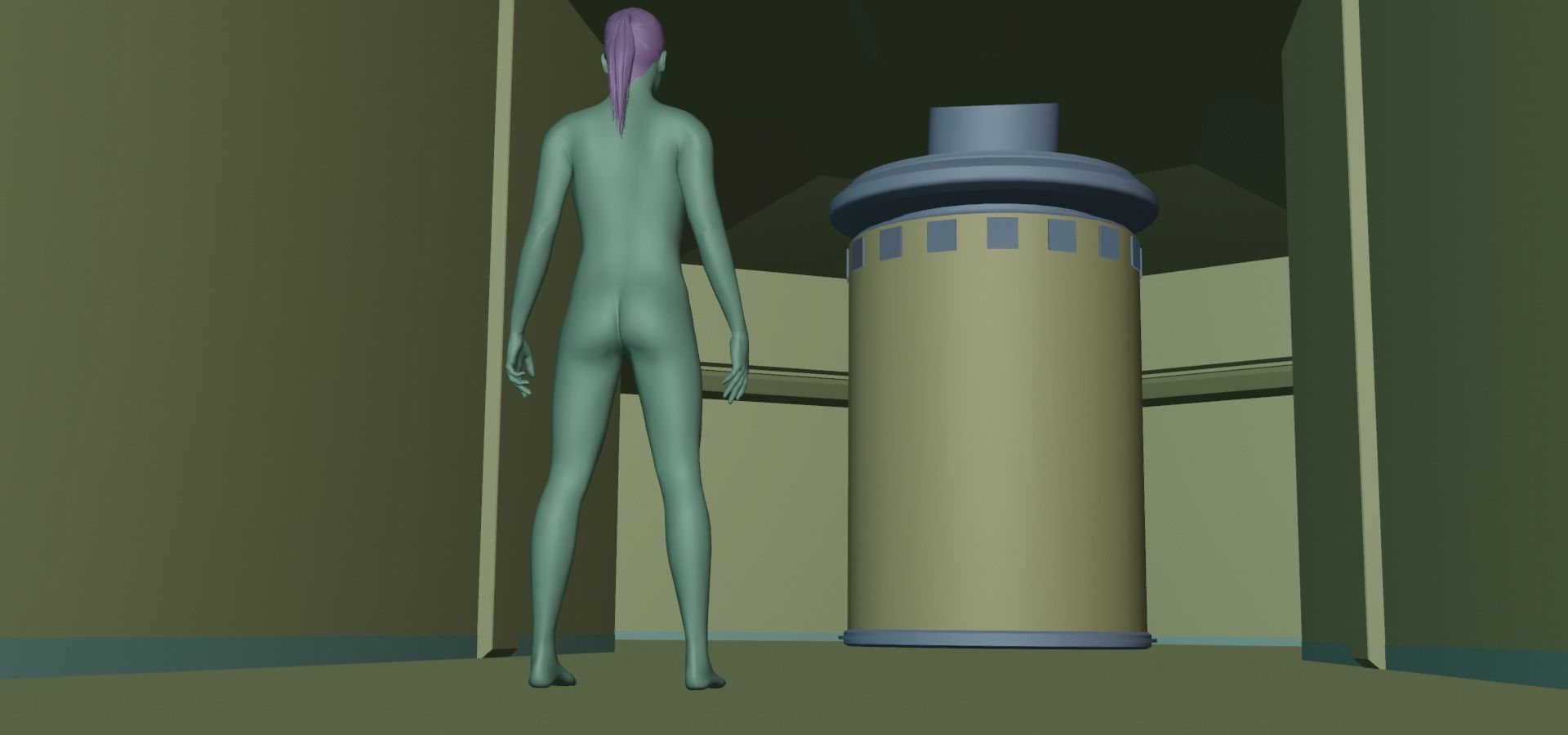 Sci-fi underground Lab Low-poly 3D model_1