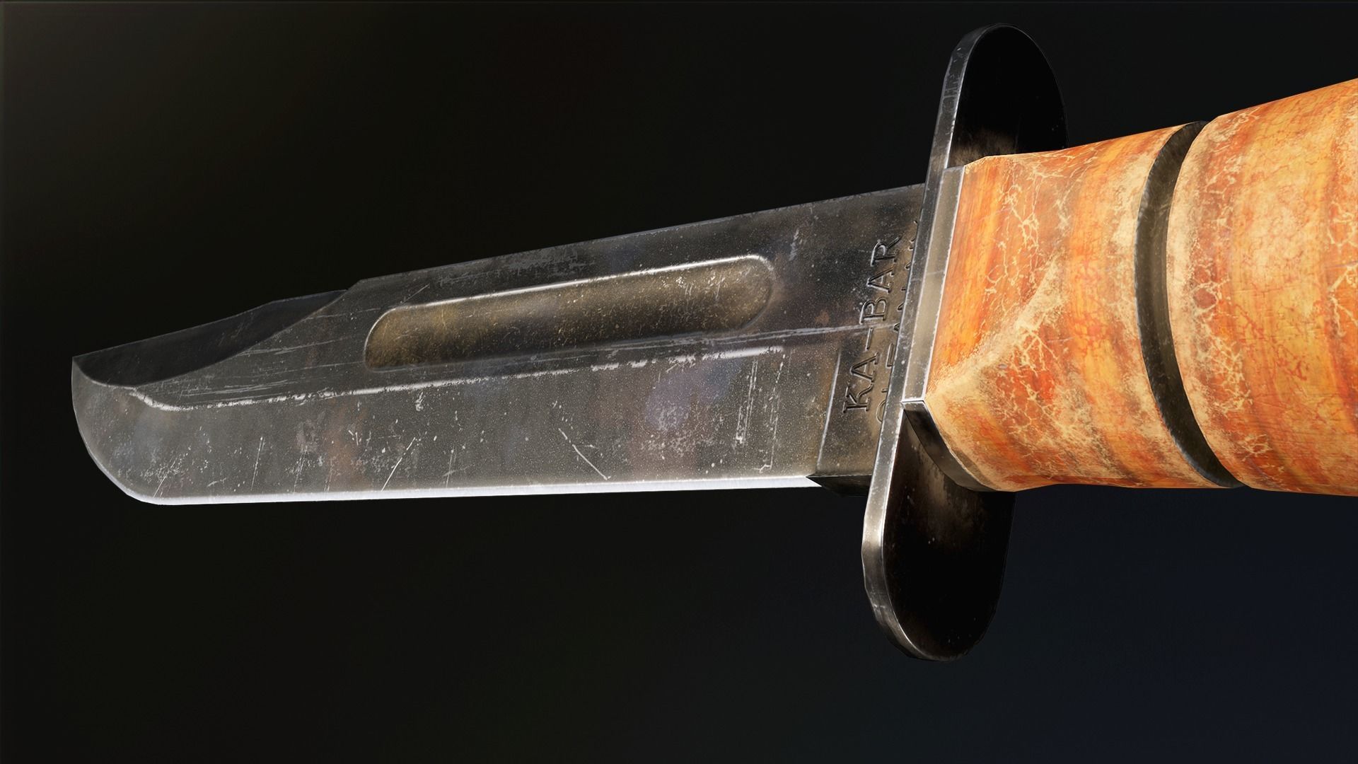 KA-BAR USMC Fighting Knife Low-poly 3D model_4