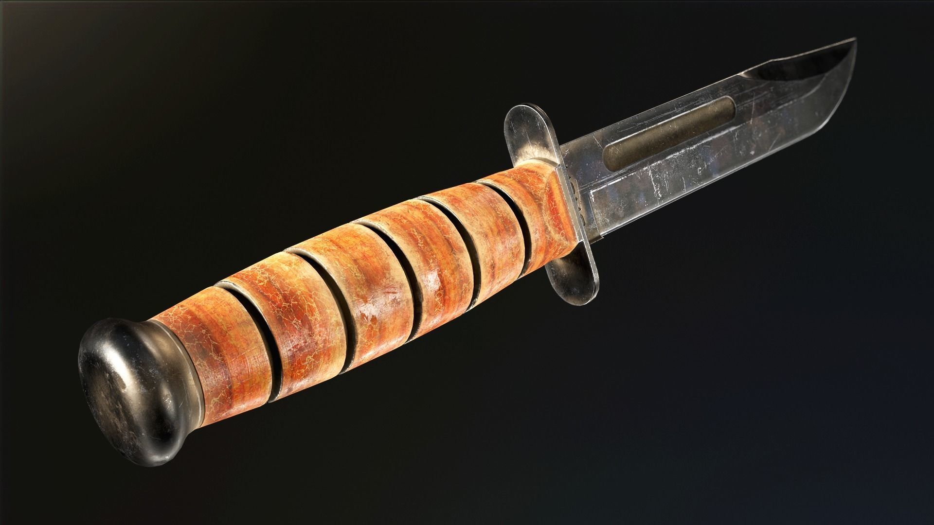 KA-BAR USMC Fighting Knife Low-poly 3D model_6