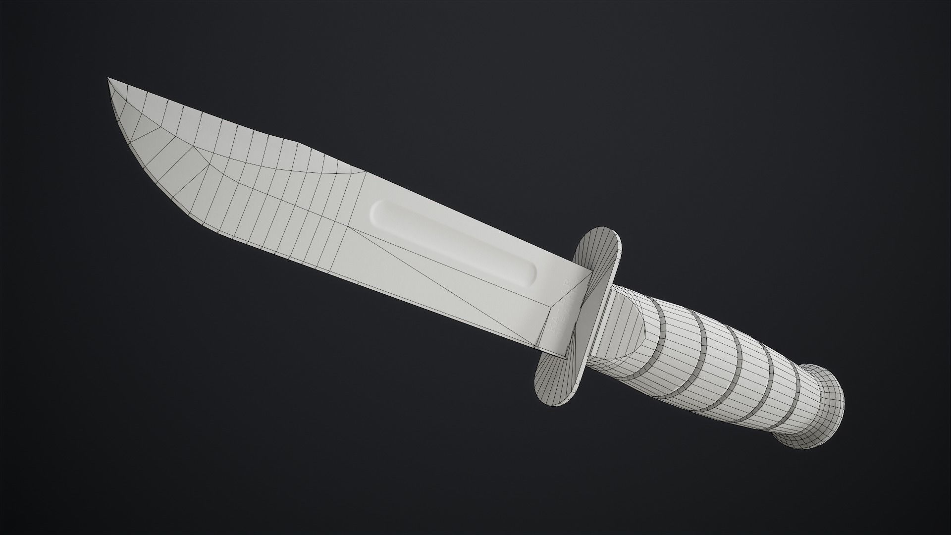 KA-BAR USMC Fighting Knife Low-poly 3D model_8