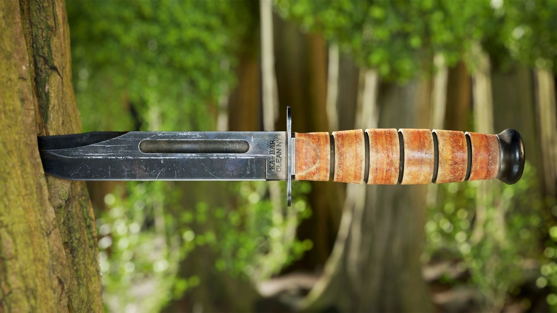 KA-BAR USMC Fighting Knife Low-poly 3D model_2