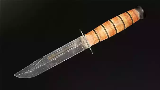 KA-BAR USMC Fighting Knife Low-poly 3D model