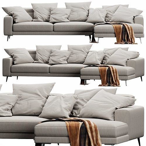 Ditre Italia Anderson Chaise Lounge 3D model 7