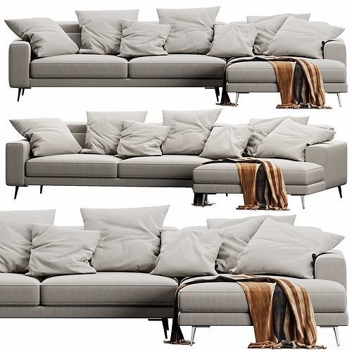 Ditre Italia Anderson Chaise Lounge 3D model 4