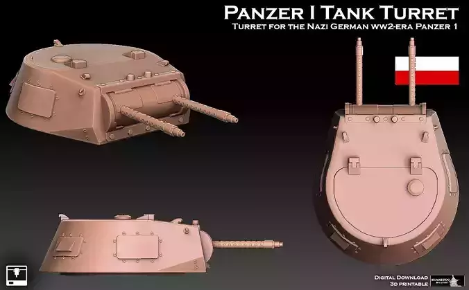 Panzer 1 Tank Turret 3D print model
