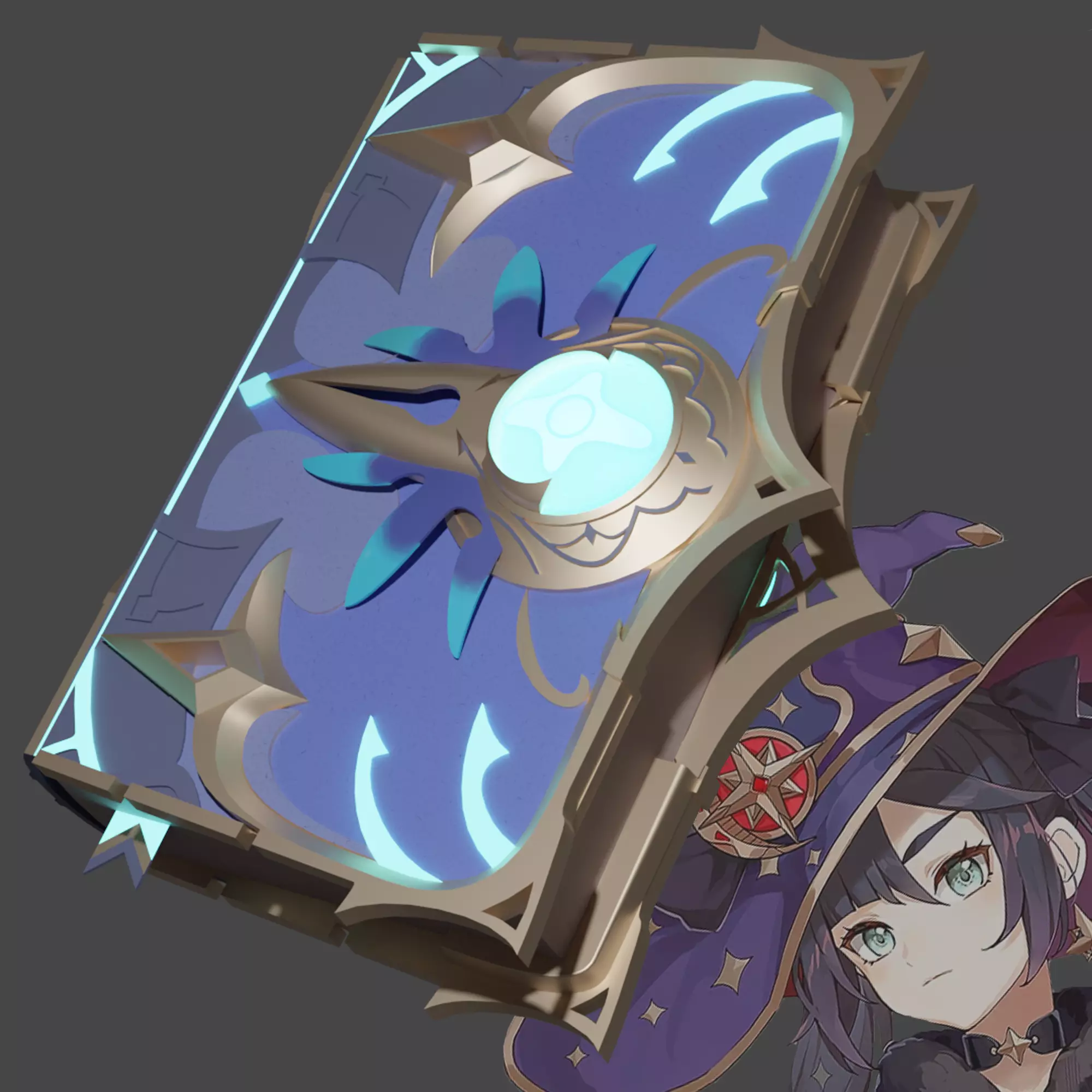Wine and Song - Mona Book - Catalyst Weapon - Genshin Impact 3D print model_0