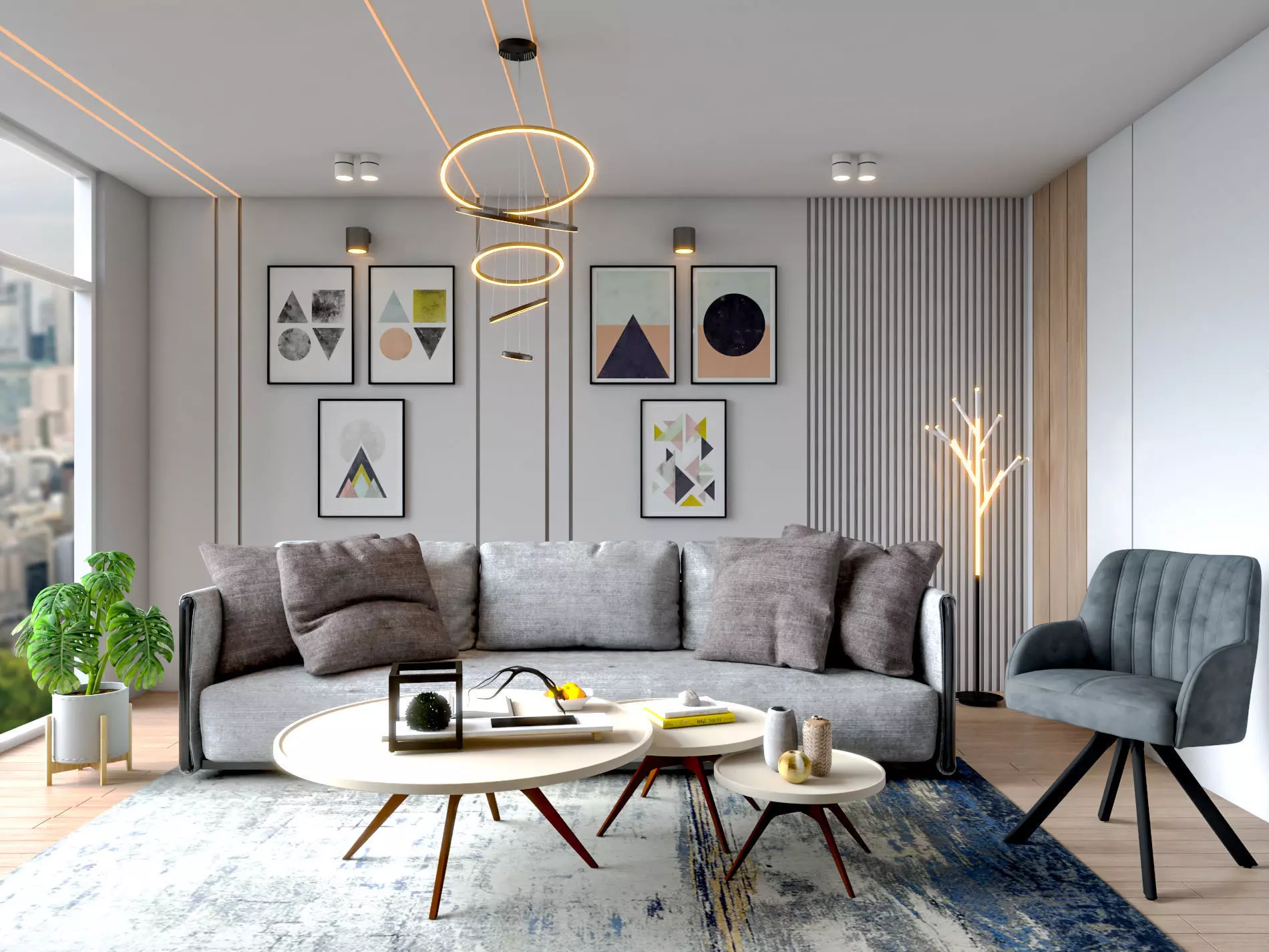 LIVING ROOM   I   INTERIOR DESIGN  3D MODELLING  I  3D RENDERING 3D model_0