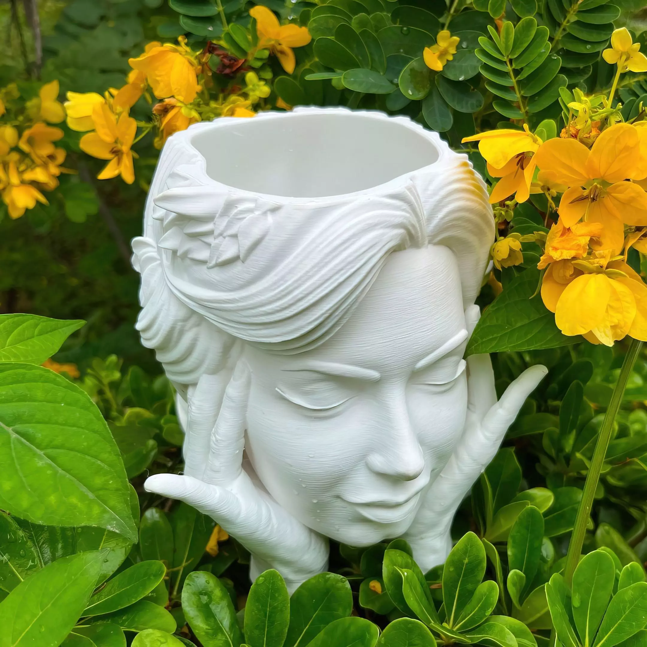 Face Head Flower Pot 3D print model_0