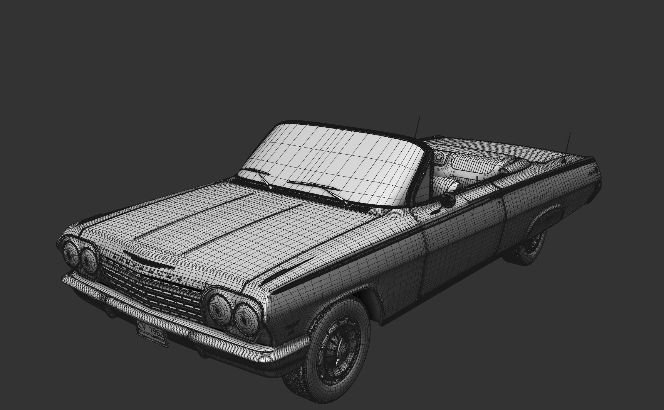 Chevy Impala SS Convertible 1962 3D model_23