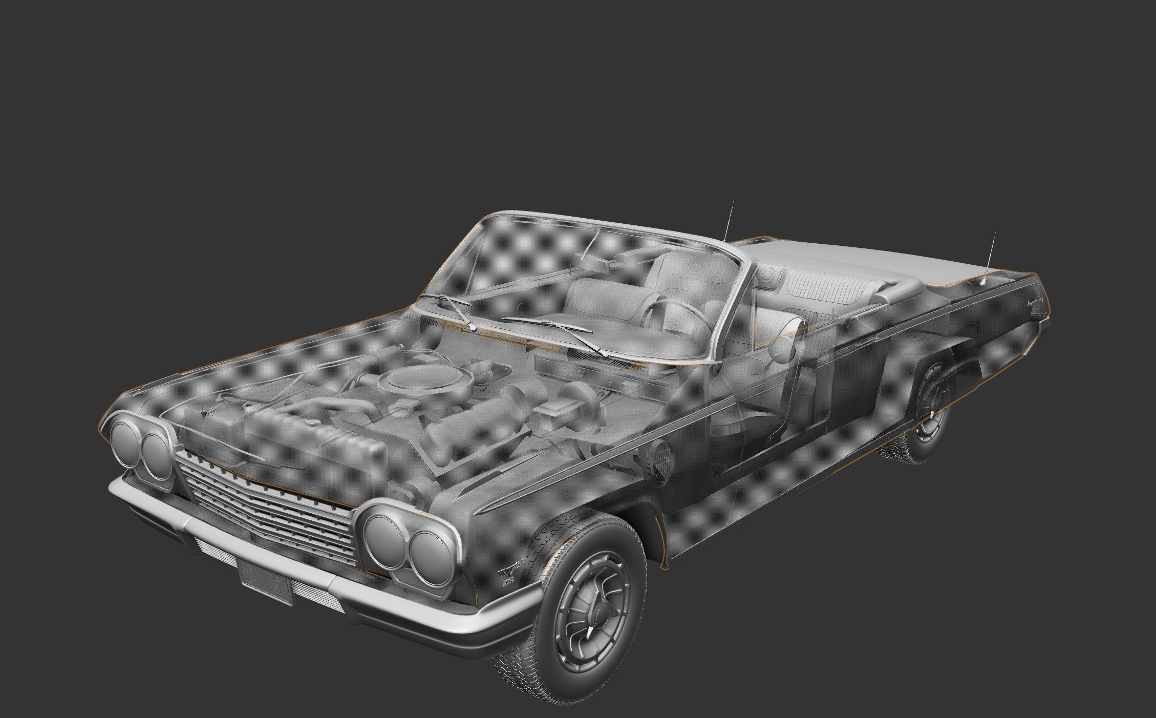 Chevy Impala SS Convertible 1962 3D model_24