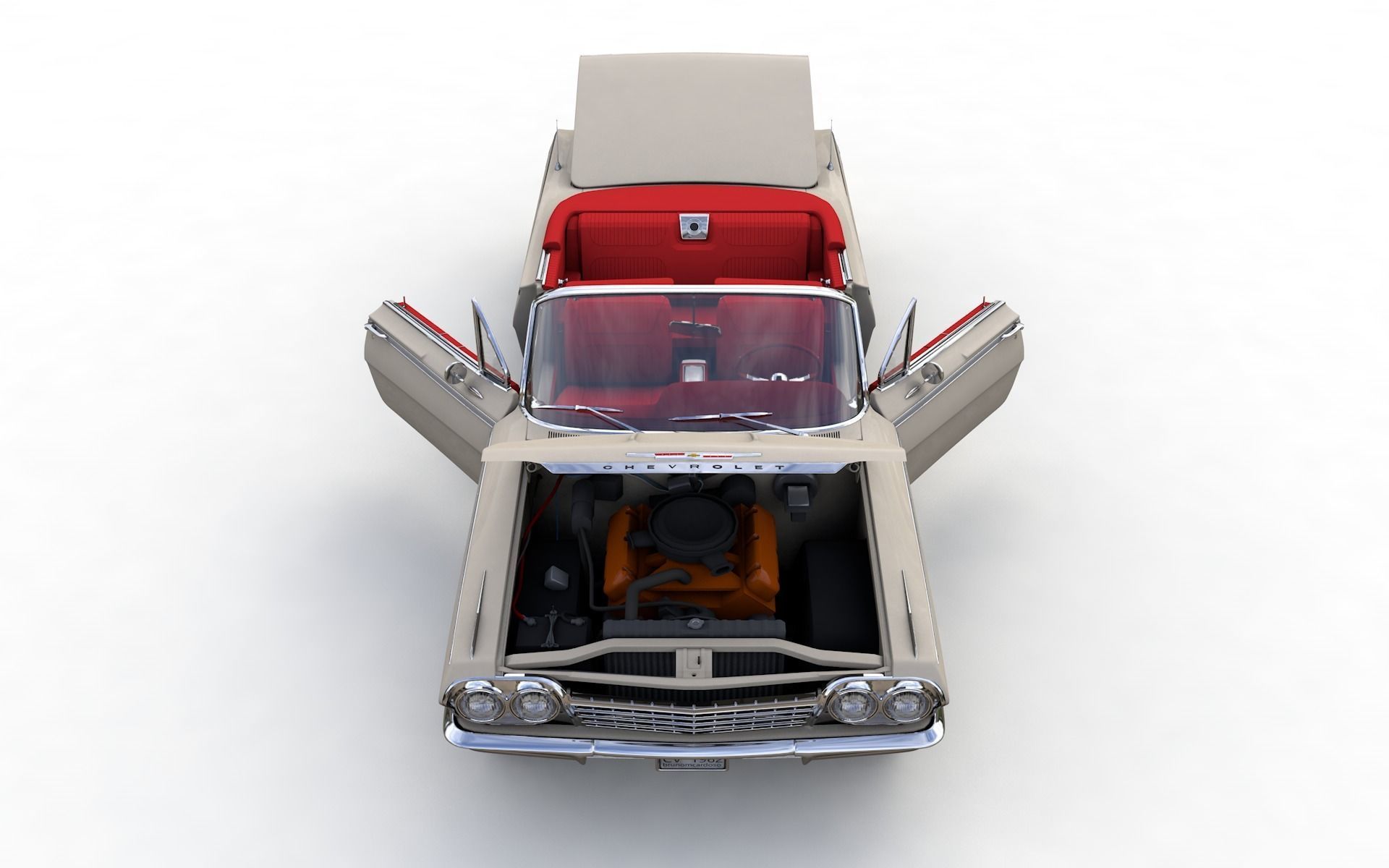 Chevy Impala SS Convertible 1962 3D model_7