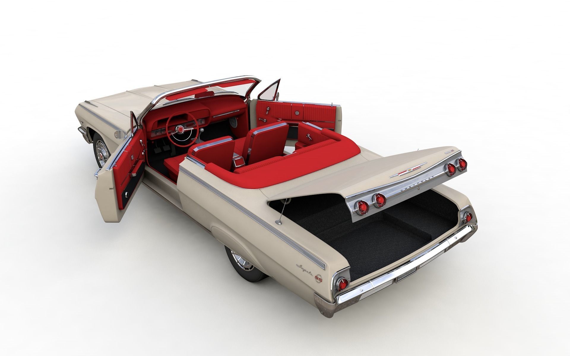 Chevy Impala SS Convertible 1962 3D model_3