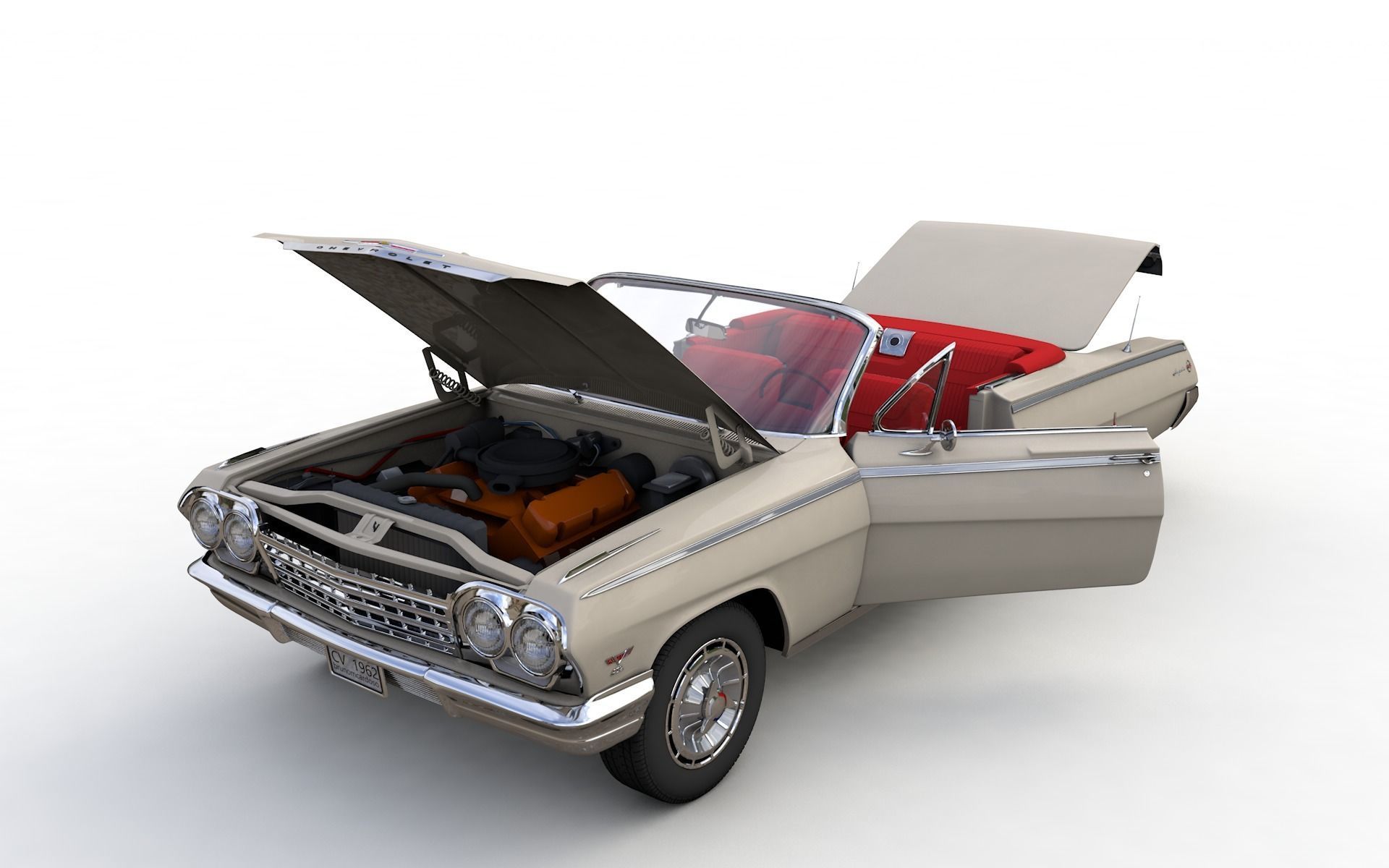 Chevy Impala SS Convertible 1962 3D model_1