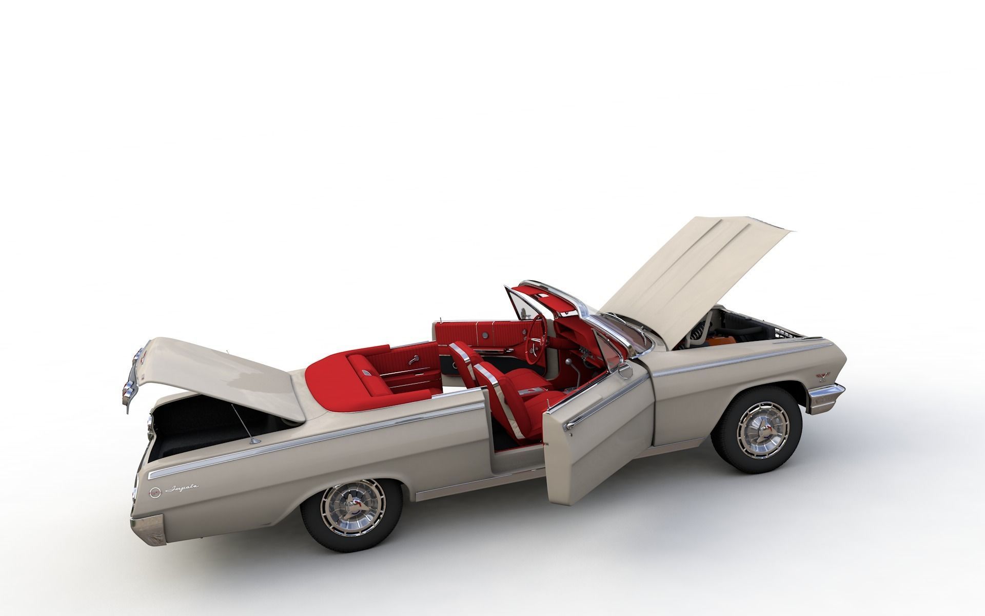 Chevy Impala SS Convertible 1962 3D model_14