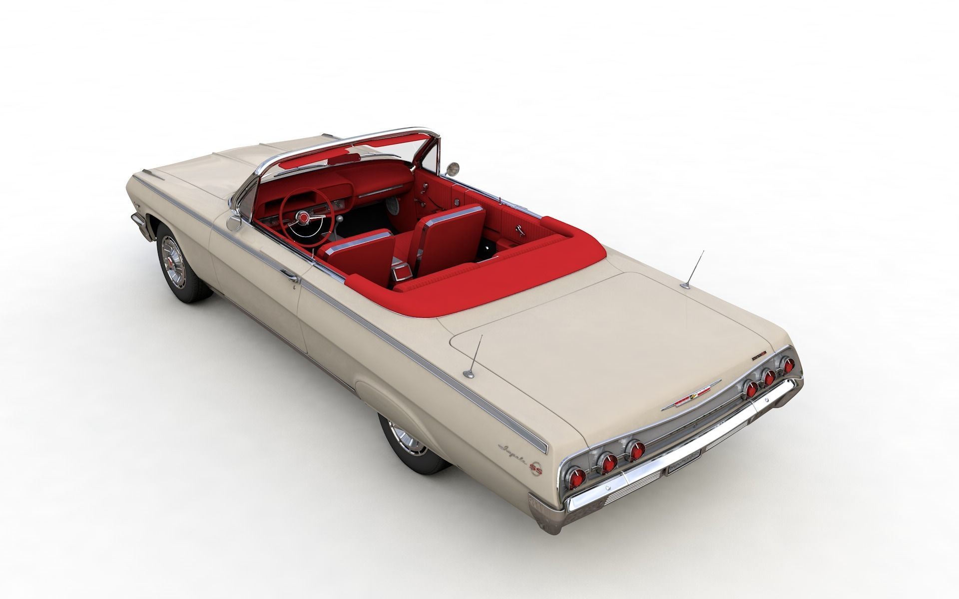 Chevy Impala SS Convertible 1962 3D model_2