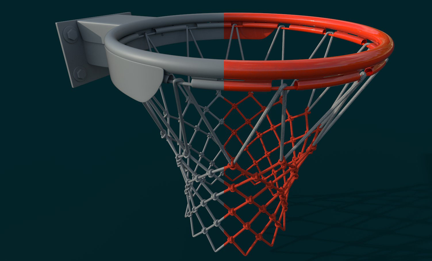 Basketball Rim and Spalding basketball Low-poly 3D Model Collection_5