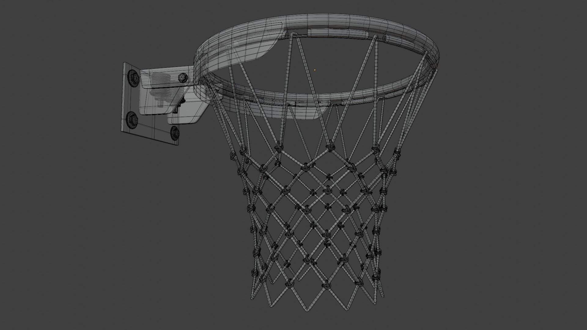 Basketball Rim and Spalding basketball Low-poly 3D Model Collection_7