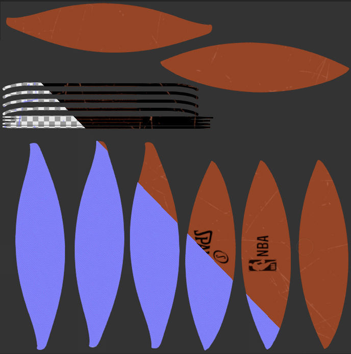 Basketball Rim and Spalding basketball Low-poly 3D Model Collection_13