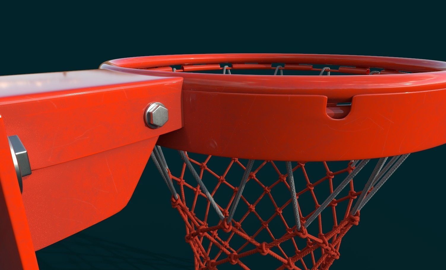 Basketball Rim and Spalding basketball Low-poly 3D Model Collection_3