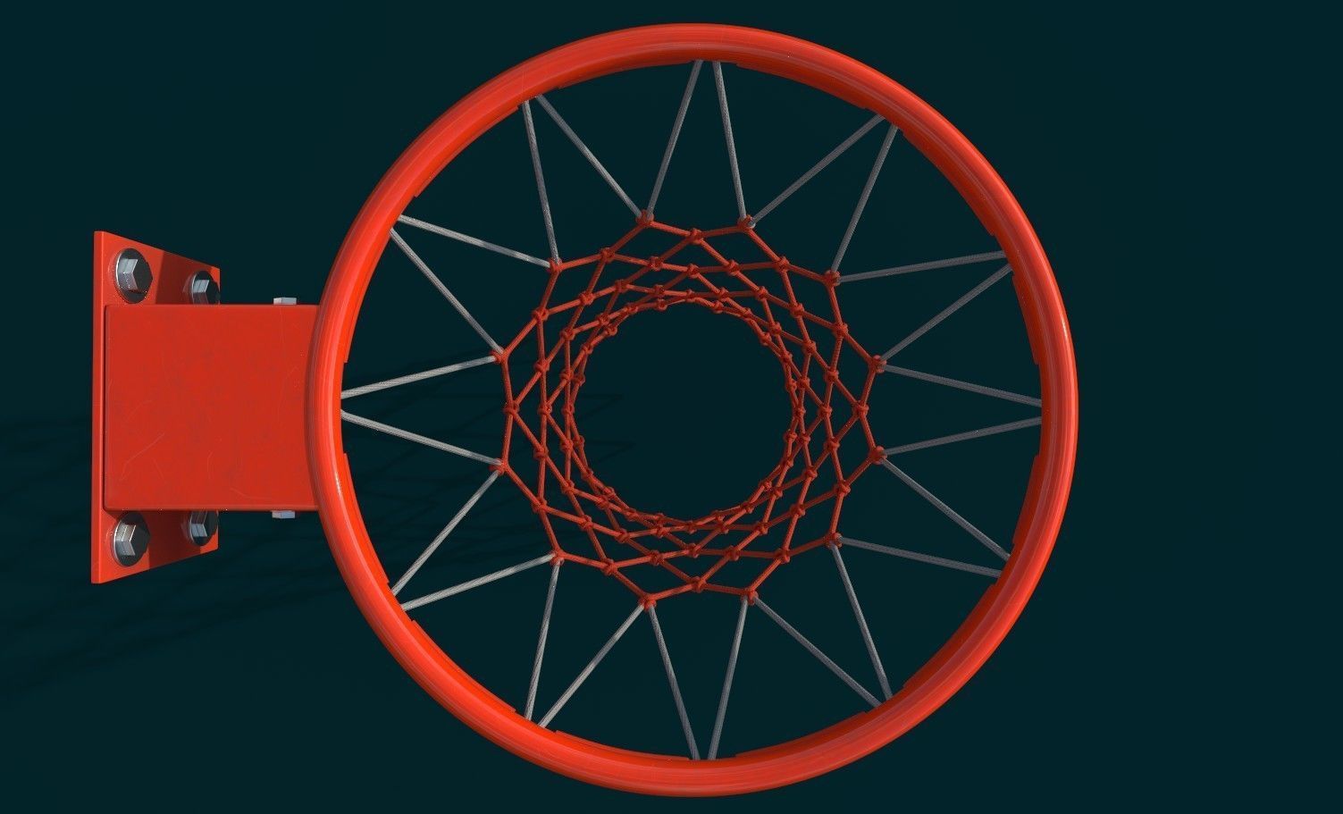 Basketball Rim and Spalding basketball Low-poly 3D Model Collection_4