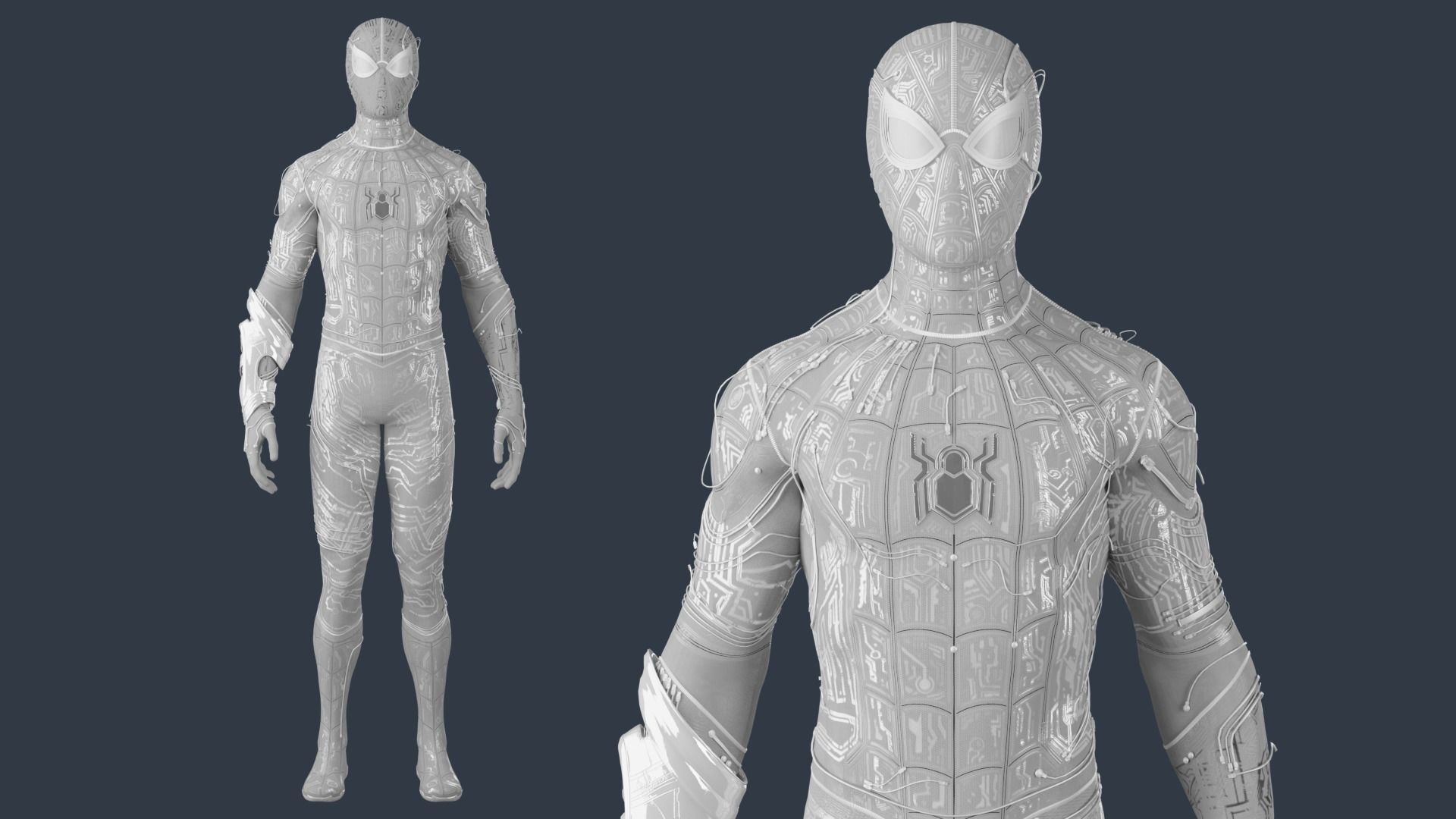Spiderman Black and Gold suit 3D model_8