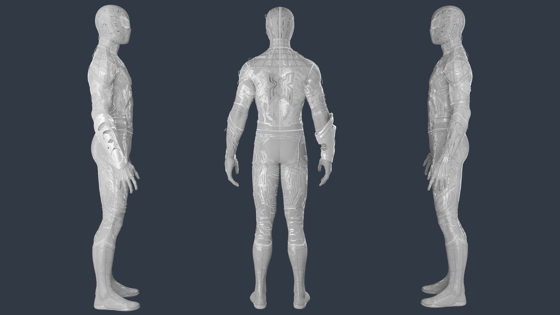 Spiderman Black and Gold suit 3D model_9