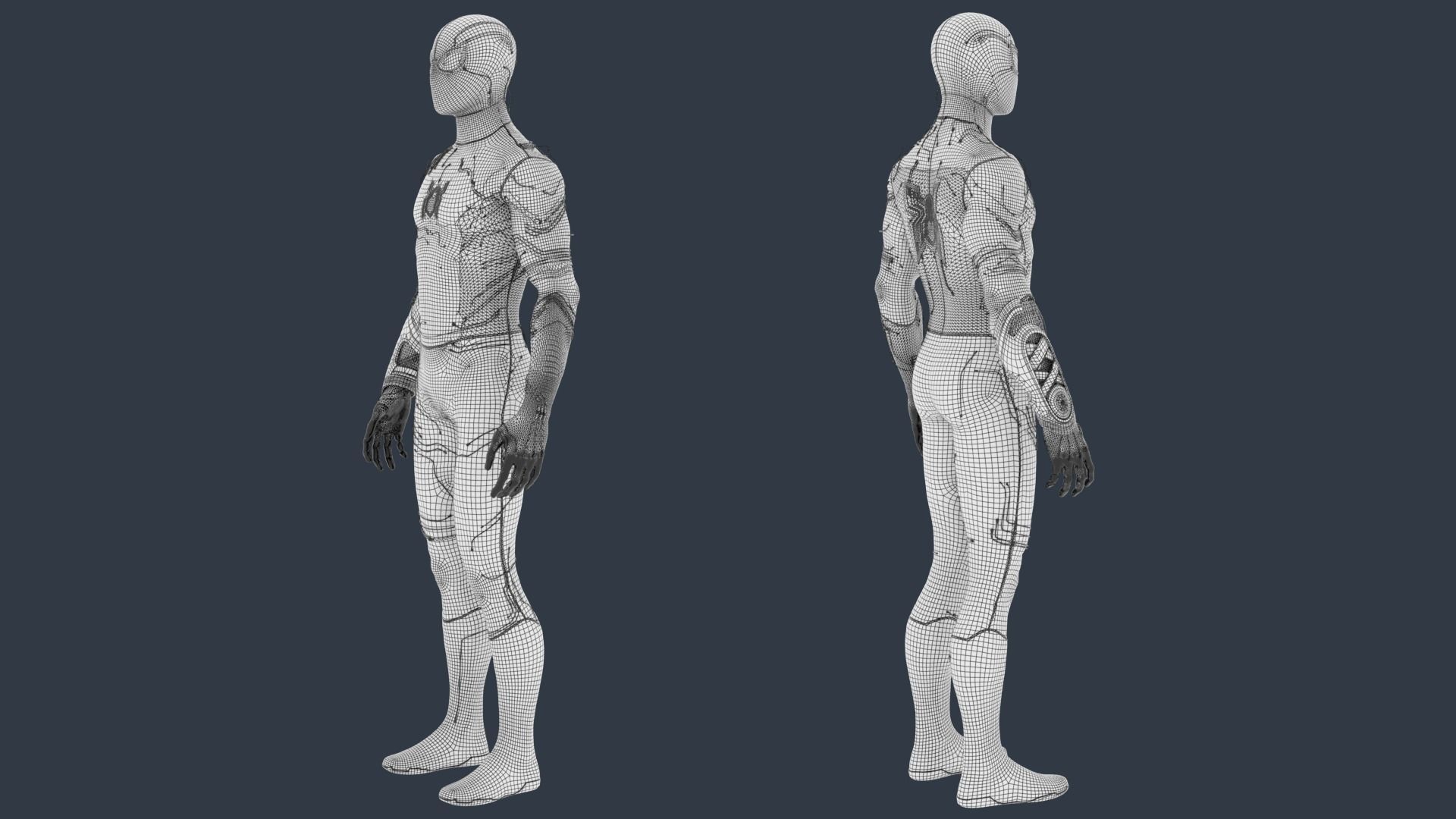 Spiderman Black and Gold suit 3D model_11