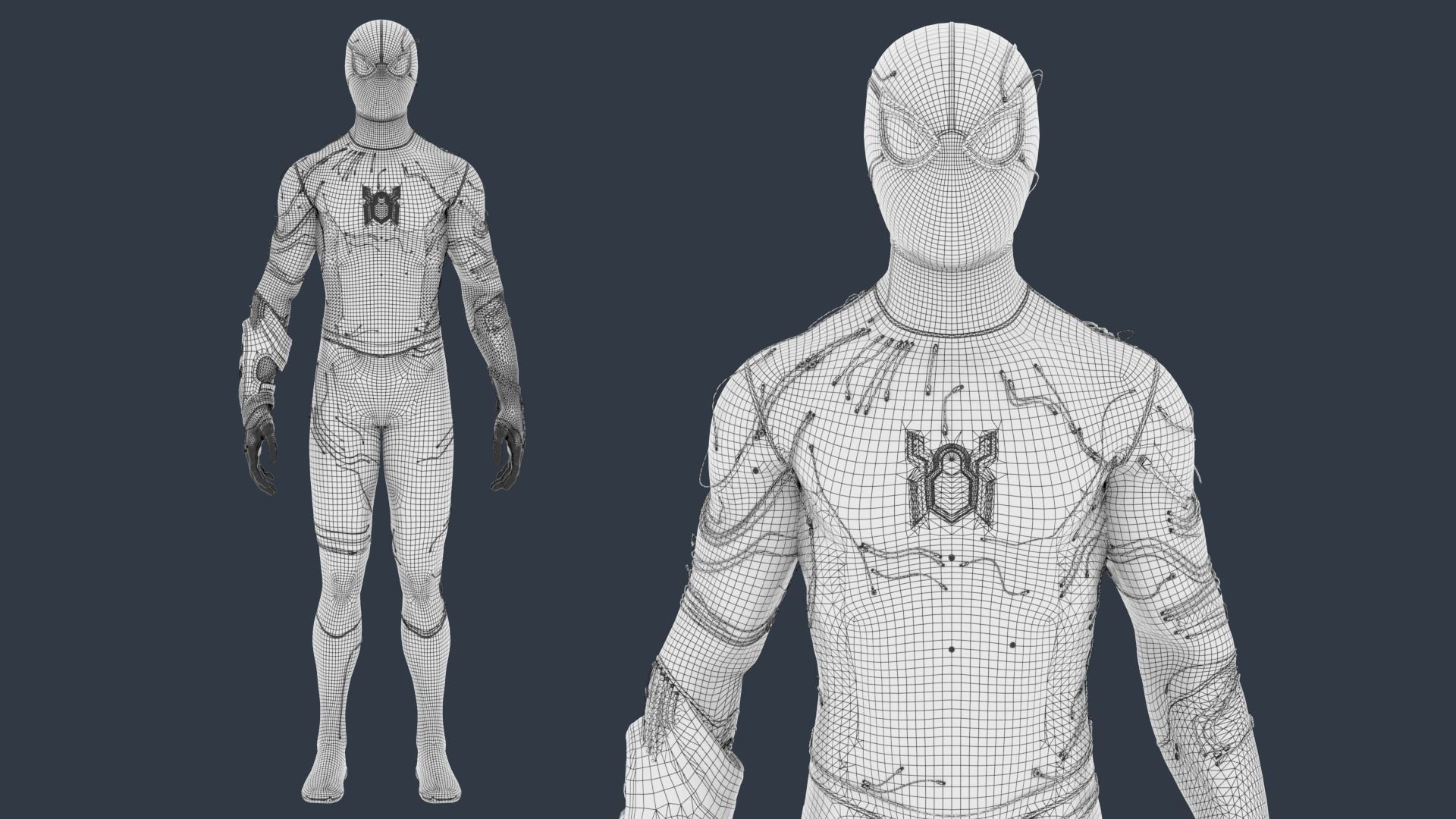 Spiderman Black and Gold suit 3D model_10