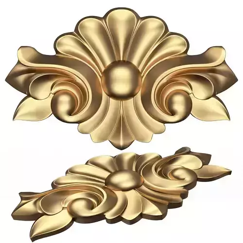 Carved Plaster Molding Decoration 020 Low-poly 3D model