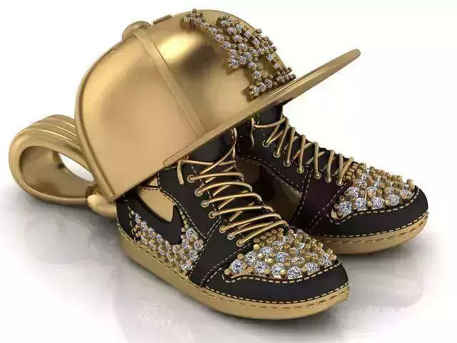 Hip hop shoes and hats pendant 3D print model