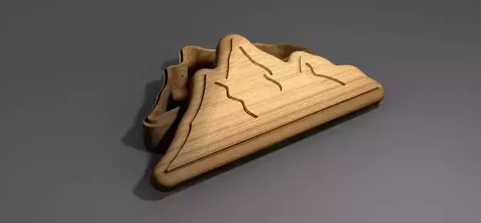 V-carved mountain box eps svg CNC router and 3D print model