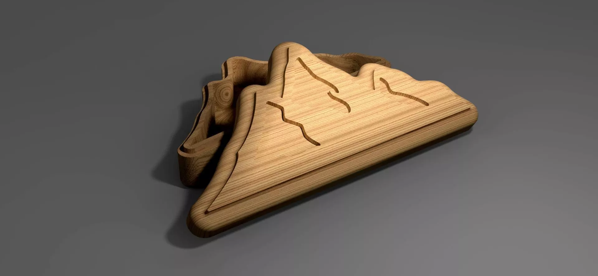 V-carved mountain box eps svg CNC router and 3D print model_0
