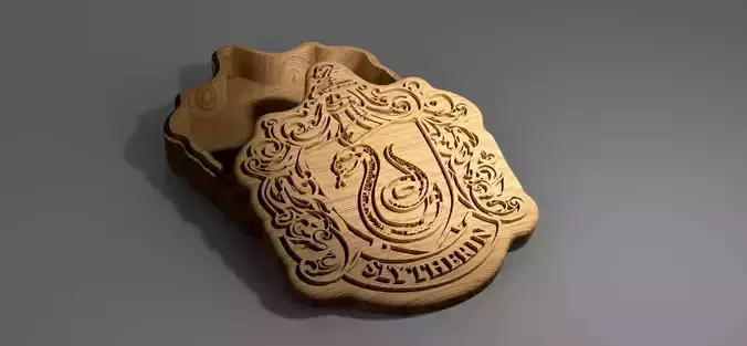 V-carved slytherin harry potter box eps svg CNC router and