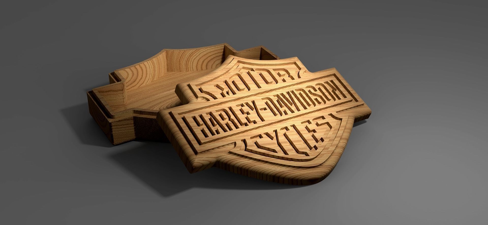 Harley davidson box eps svg CNC router and 3D model 3D printable CGTrader
