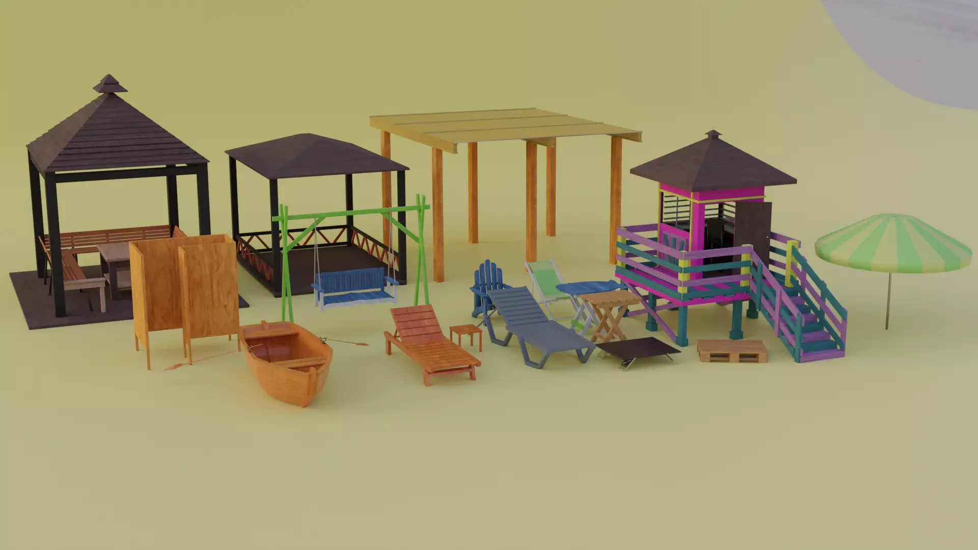 Beach Package - 4K texture 3D model