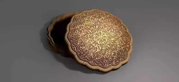 V-carved Mandala box eps svg CNC router and