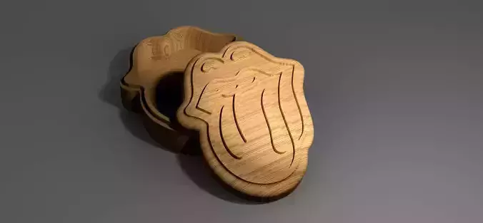 V-carved Rolling Stones tongue box eps svg CNC router and