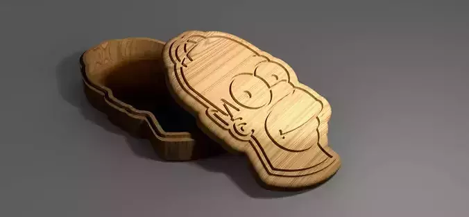 V-carved Simpson Homer box eps svg CNC router and