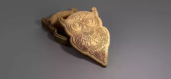 V-carved owl box eps svg CNC router and
