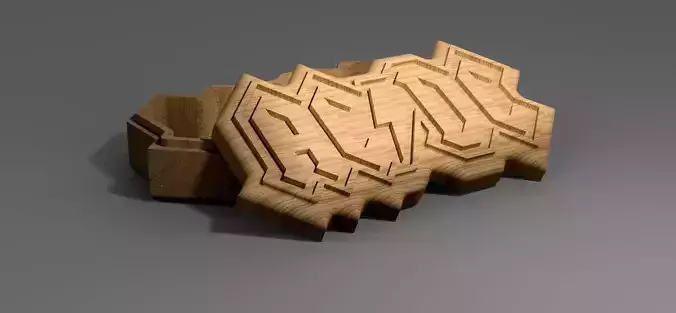 V-carved ACDC box eps svg CNC router and 3D print model